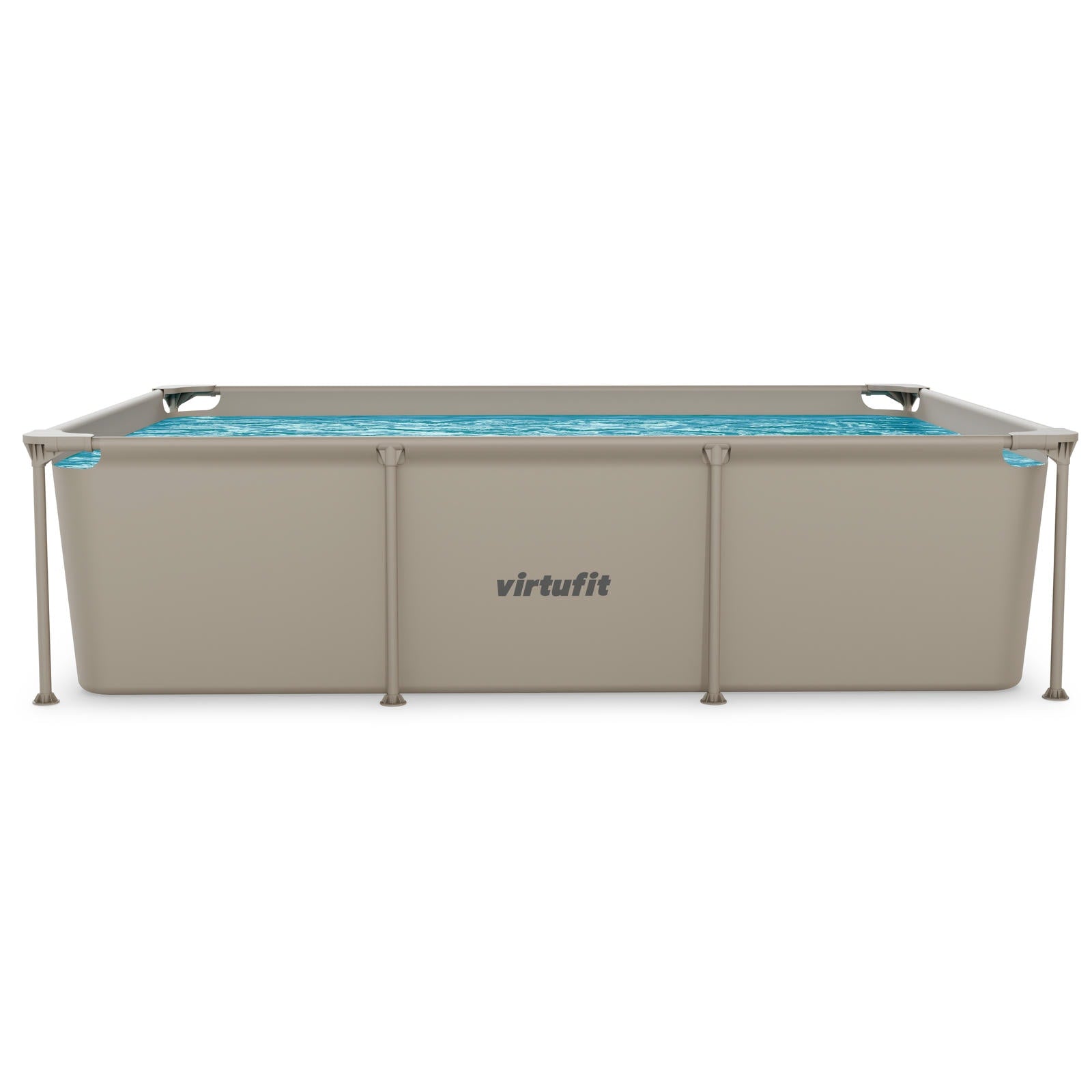 VIRTUFIT PROSTOKĄTNY BASEN 260 x 180 CM Z POMPĄ FILTRUJĄCĄ BEŻOWY