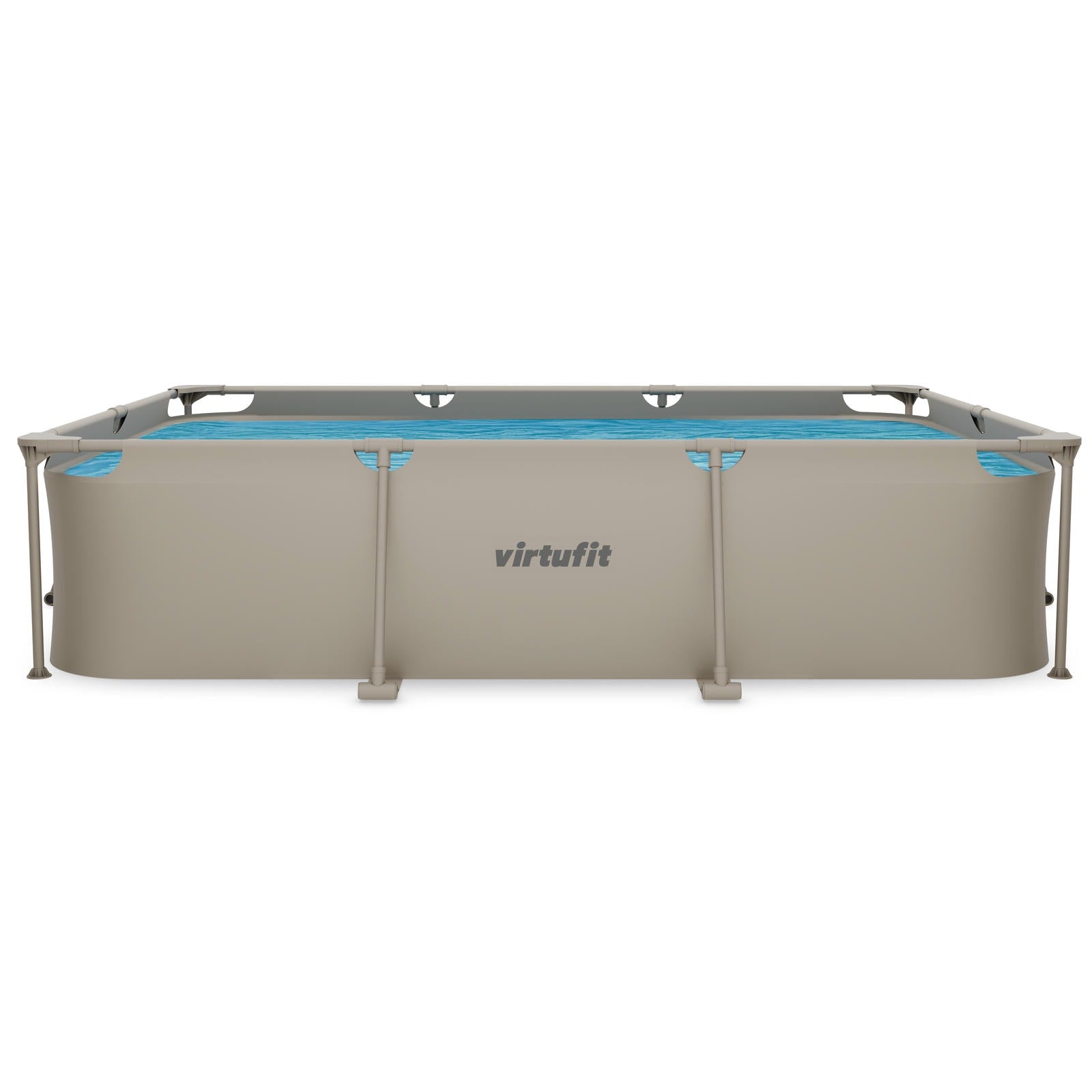 VIRTUFIT PROSTOKĄTNY BASEN 300 x 210 CM Z POMPĄ FILTRUJĄCĄ BEŻOWY