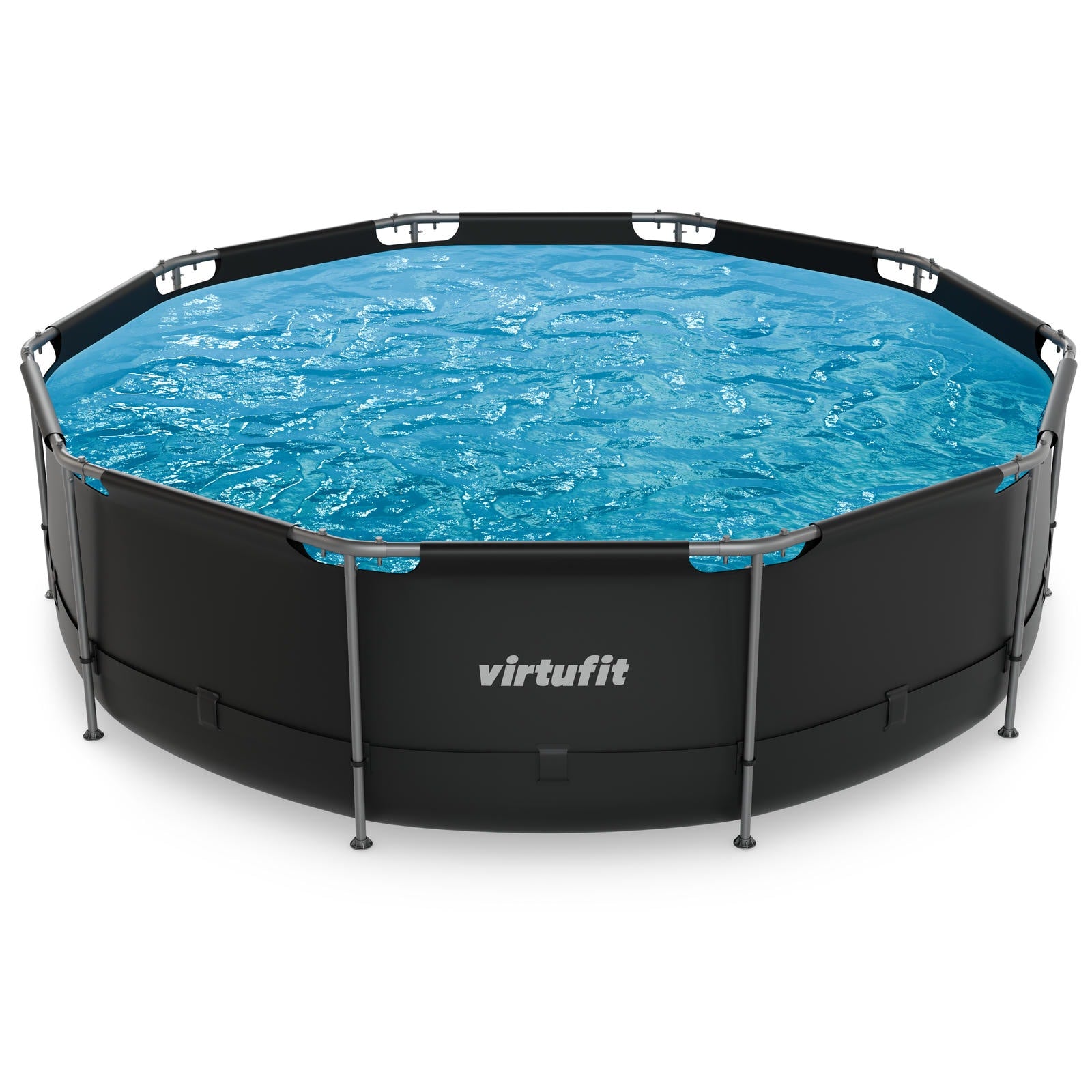 VIRTUFIT OKRĄGŁY BASEN 366 CM Z POMPĄ FILTRUJĄCĄ ANTRACYTOWY