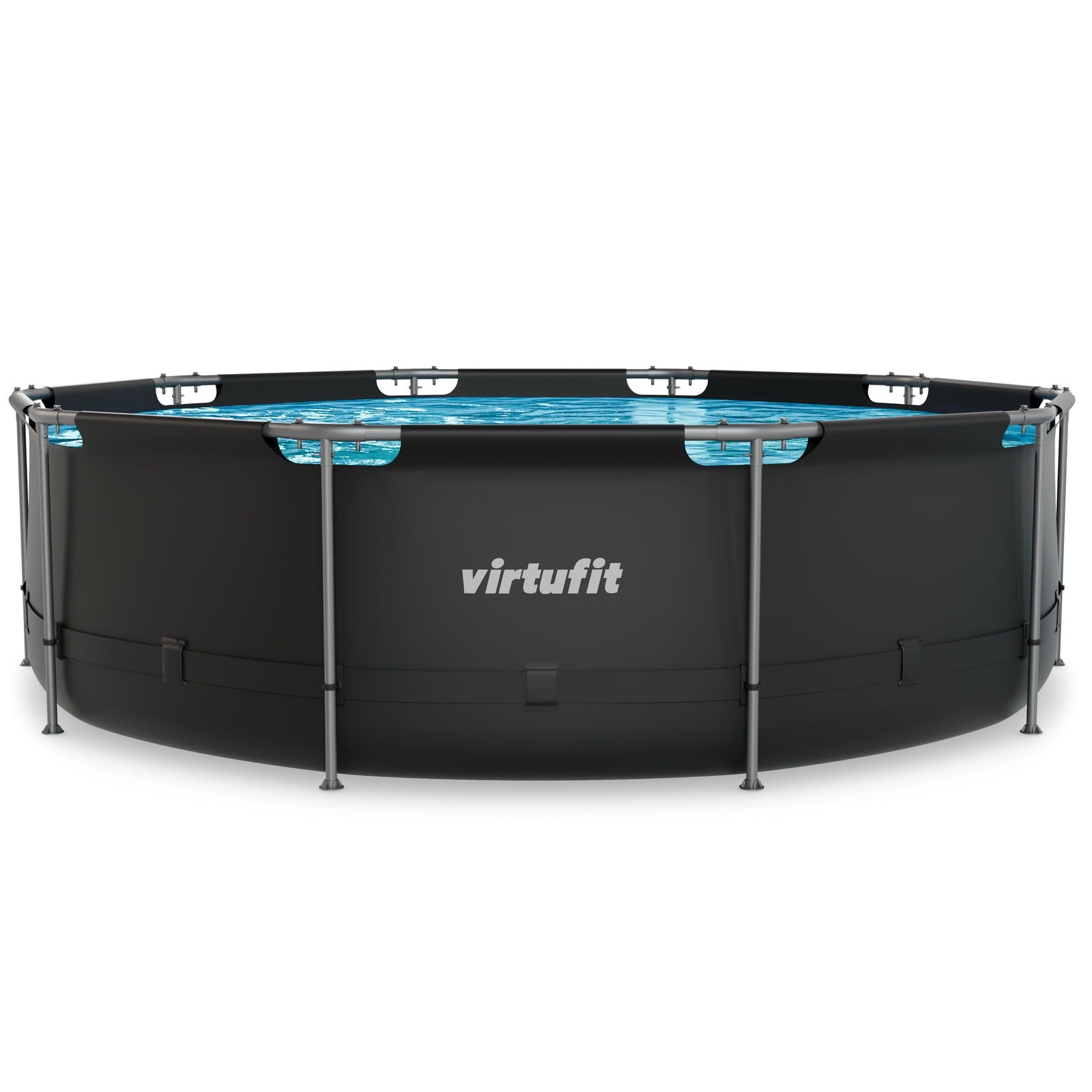 VIRTUFIT OKRĄGŁY BASEN 366 CM Z POMPĄ FILTRUJĄCĄ ANTRACYTOWY