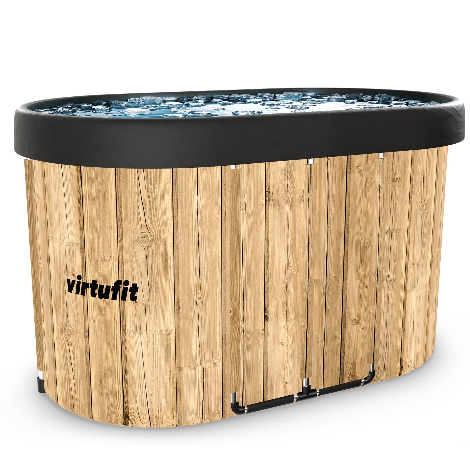 VIRTUFIT WANNA LODOWA OWALNA 500 LITRÓW IMITACJA DREWNA Z AKCESORIAMI