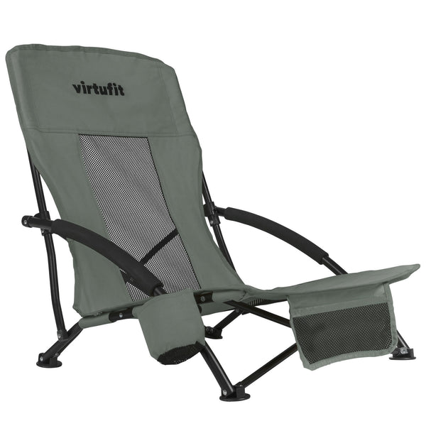 VIRTUFIT SKŁADANE KRZESŁO PLAŻOWE SZARE