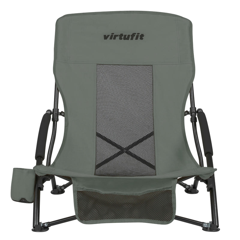 VIRTUFIT SKŁADANE KRZESŁO PLAŻOWE SZARE