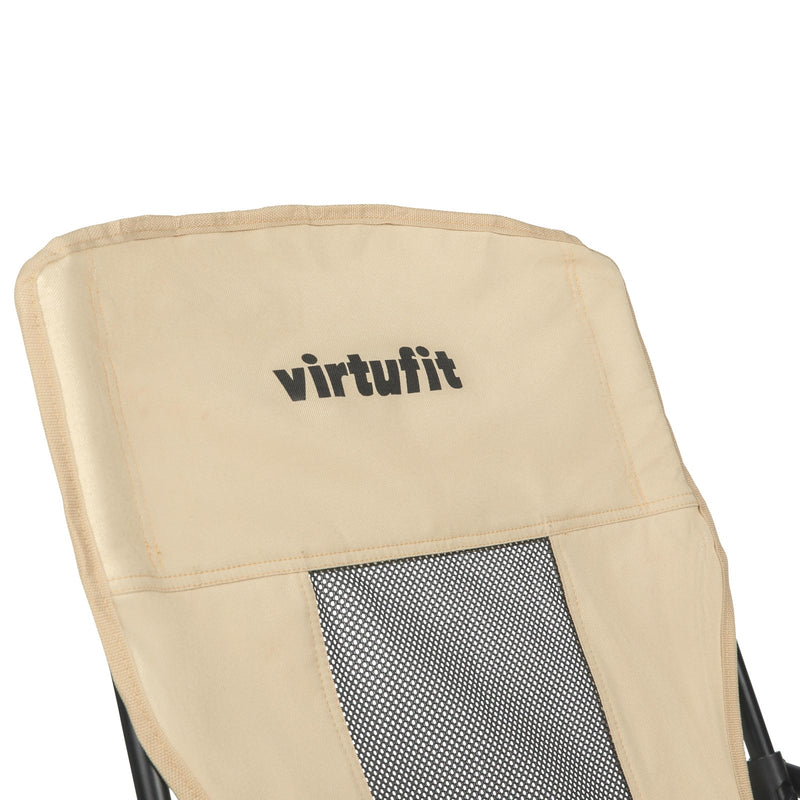 VIRTUFIT SKŁADANE KRZESŁO PLAŻOWE BEŻOWE