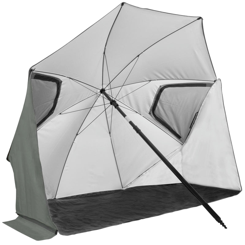 VIRTUFIT PARASOL PLAŻOWY PREMIUM - OSŁONA PRZECIWWATROWA - 225 CM - SZARY