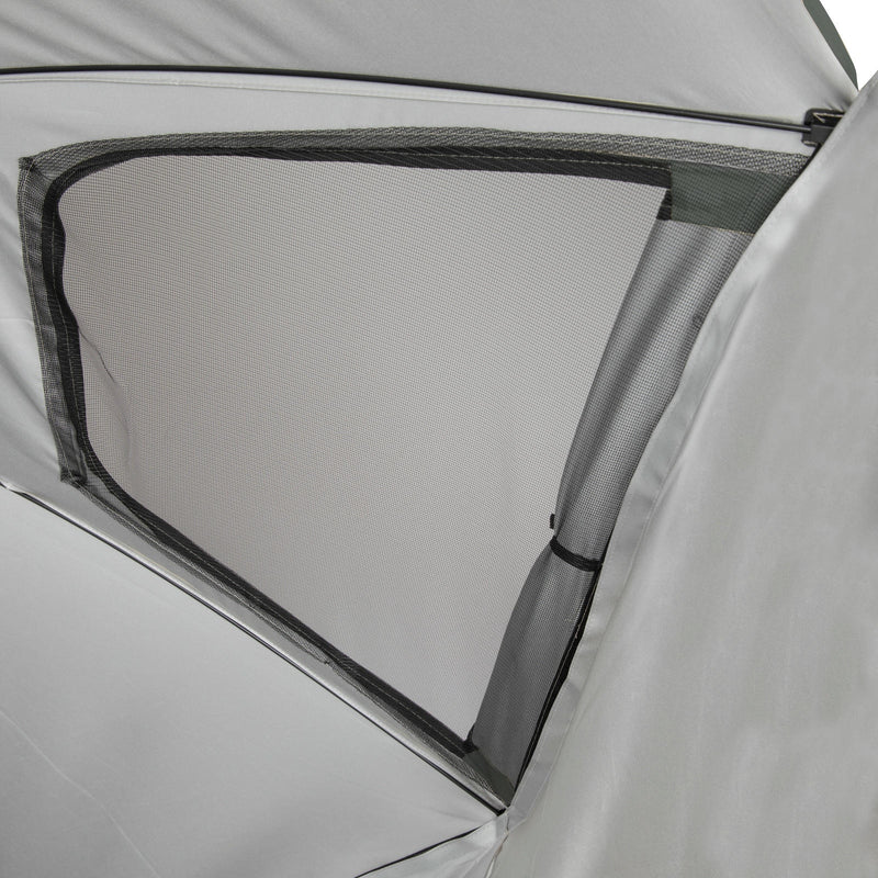 VIRTUFIT PARASOL PLAŻOWY PREMIUM - OSŁONA PRZECIWWATROWA - 225 CM - SZARY