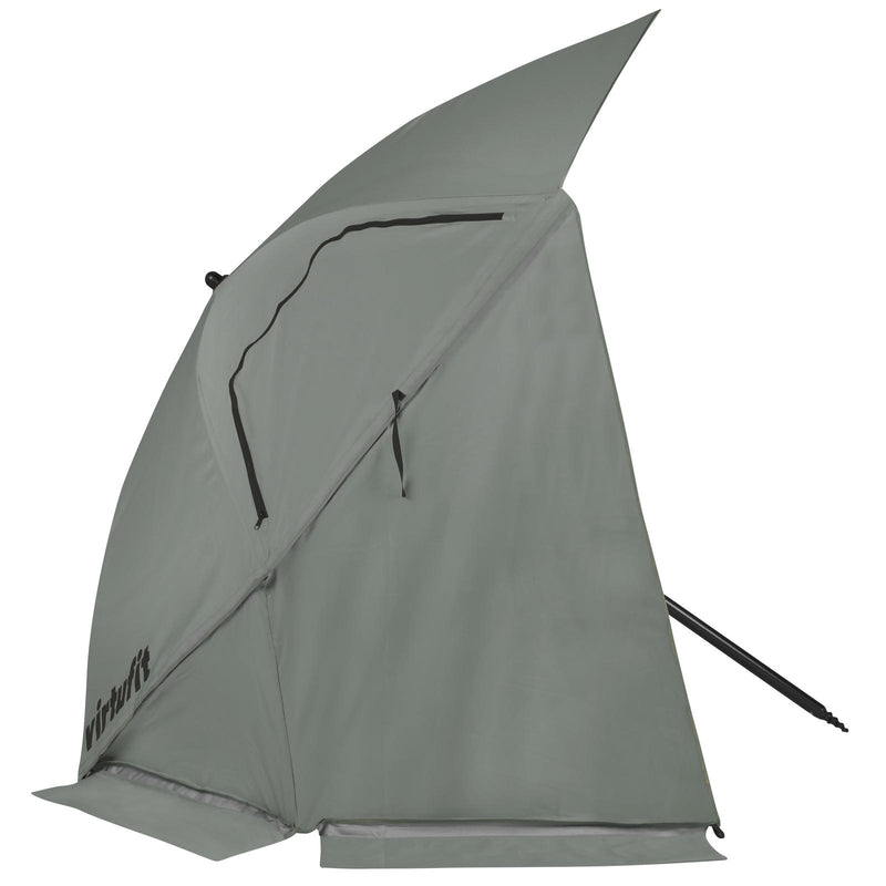 VIRTUFIT PARASOL PLAŻOWY PREMIUM - OSŁONA PRZECIWWATROWA - 225 CM - SZARY