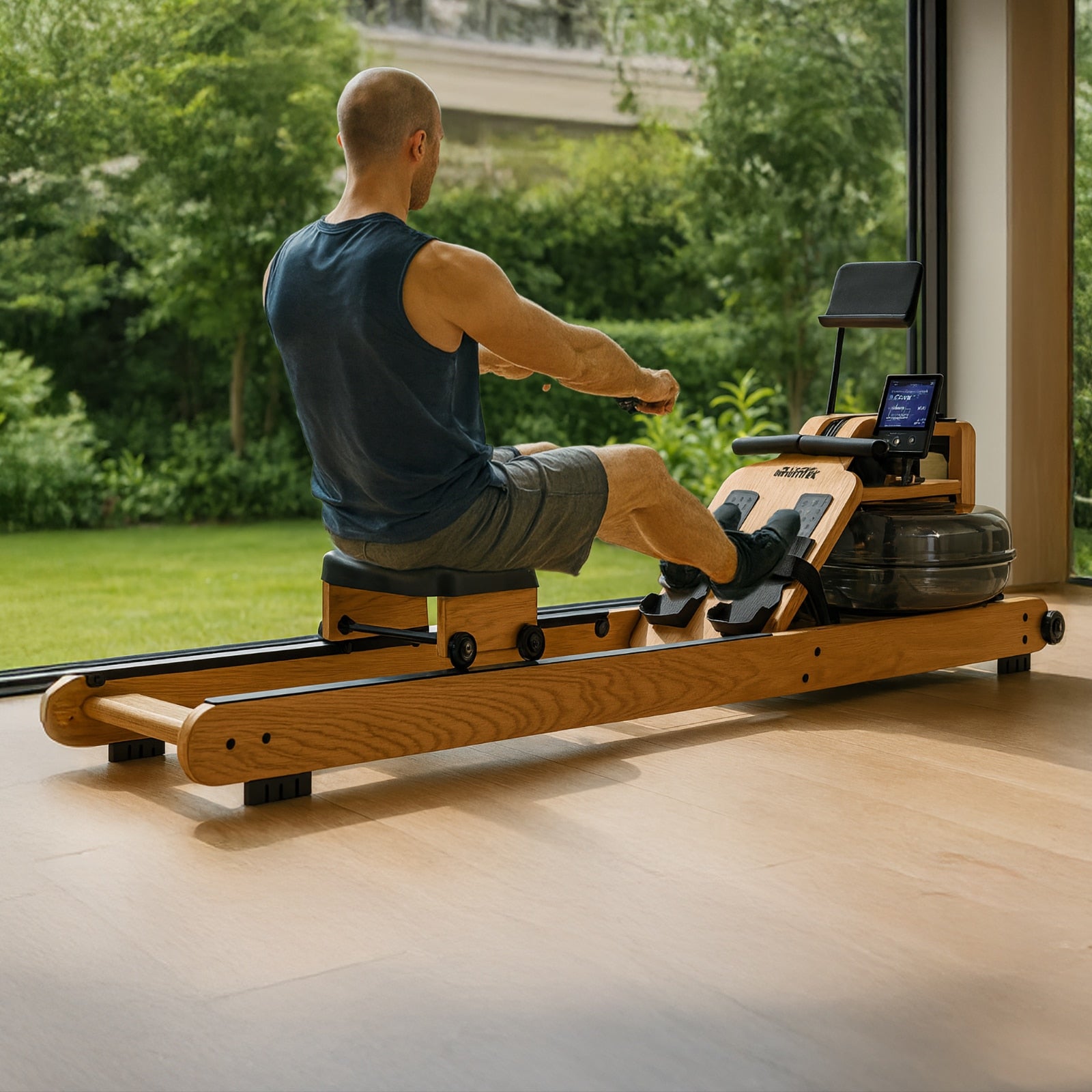VirtuFit Elite Wioślarz z oporem wodnym drewniany