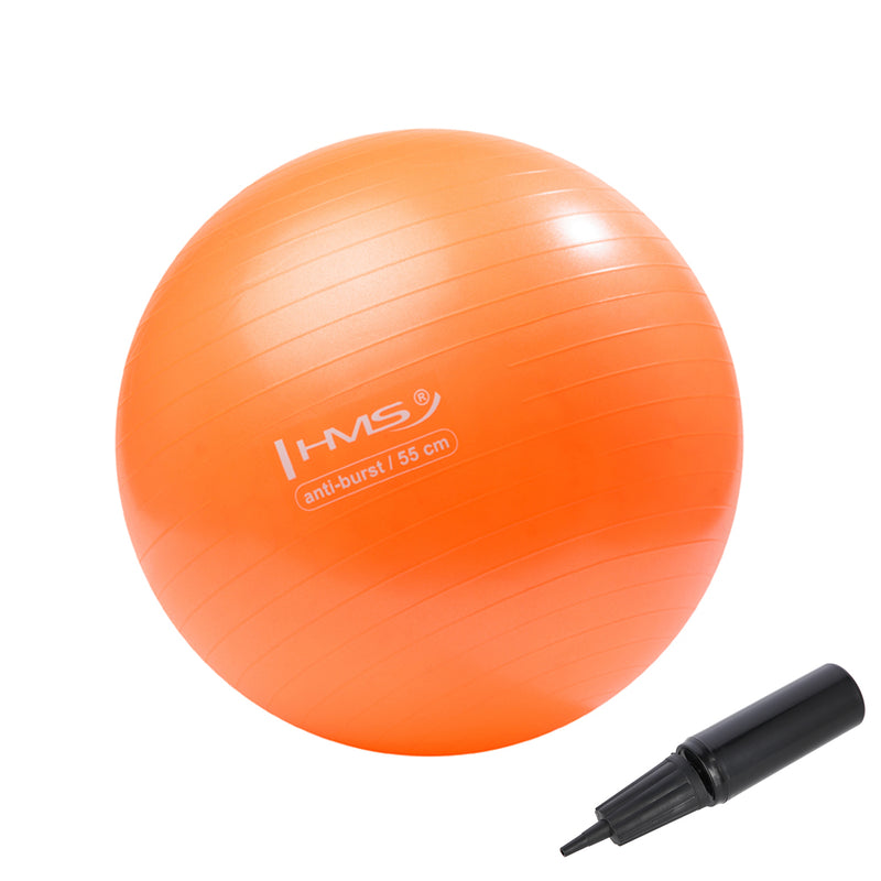 YB02 NEW 55CM ORANGE ANTI-BURST GYMNASTIC BALL HMS