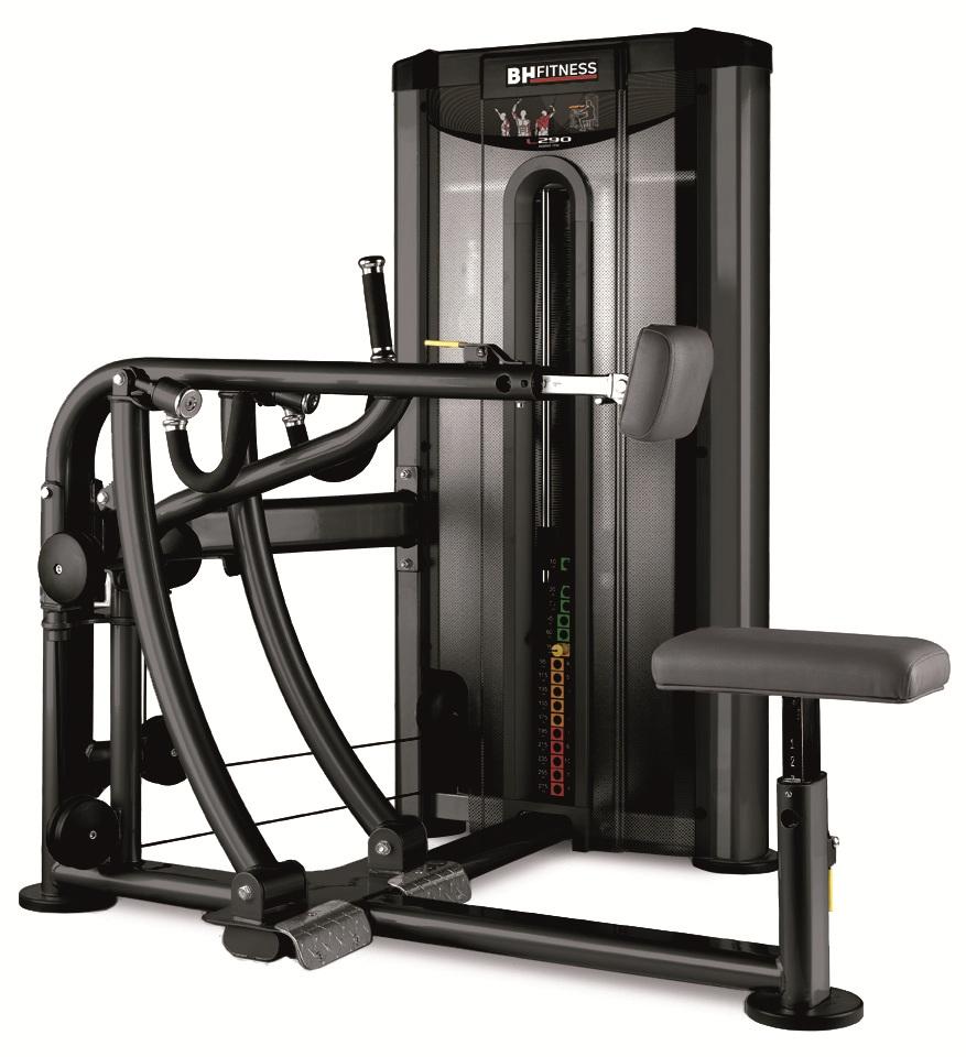Maszyna stosowa do ćwiczeń mięśni bicepsu, najszerszego grzbietu i piersiowego L290B Seated Row  BH Fitness