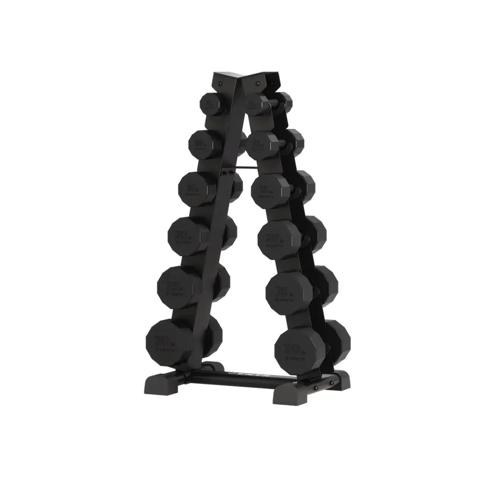 Zestaw Hantli Centr 12 par 92kg (4-14kg) ze stojakiem A-Frame Rack