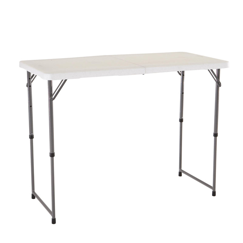 LIFETIME SEMI-COMMERCIAL FOLDING TABLE 122 CM ADJUSTABLE HEIGHT (WHITE GRANITE) 4428