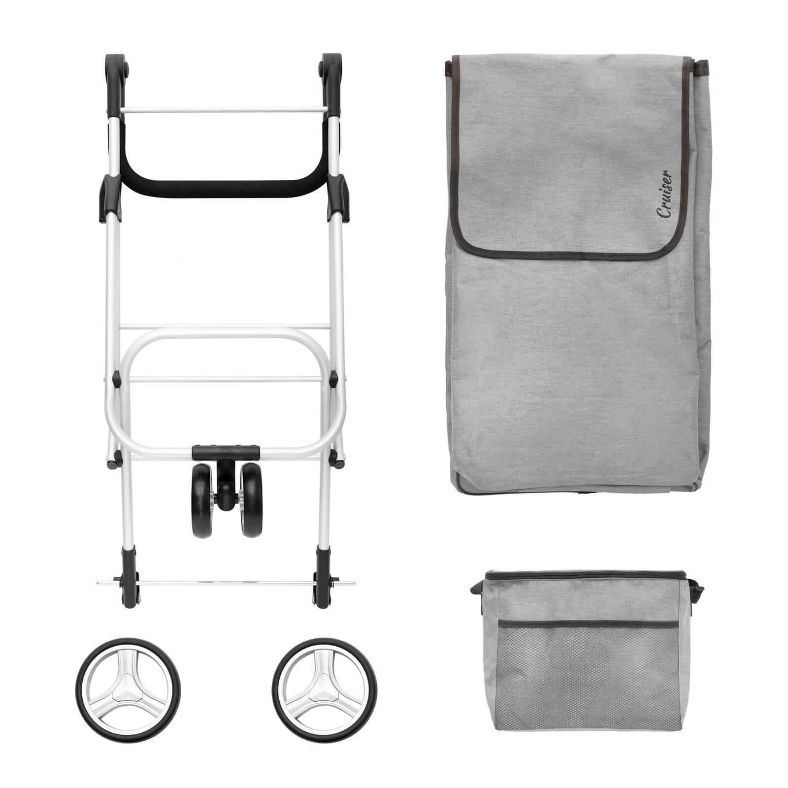CRUISER THREE-WHEEL SHOPPING TROLLEY GREY 604362