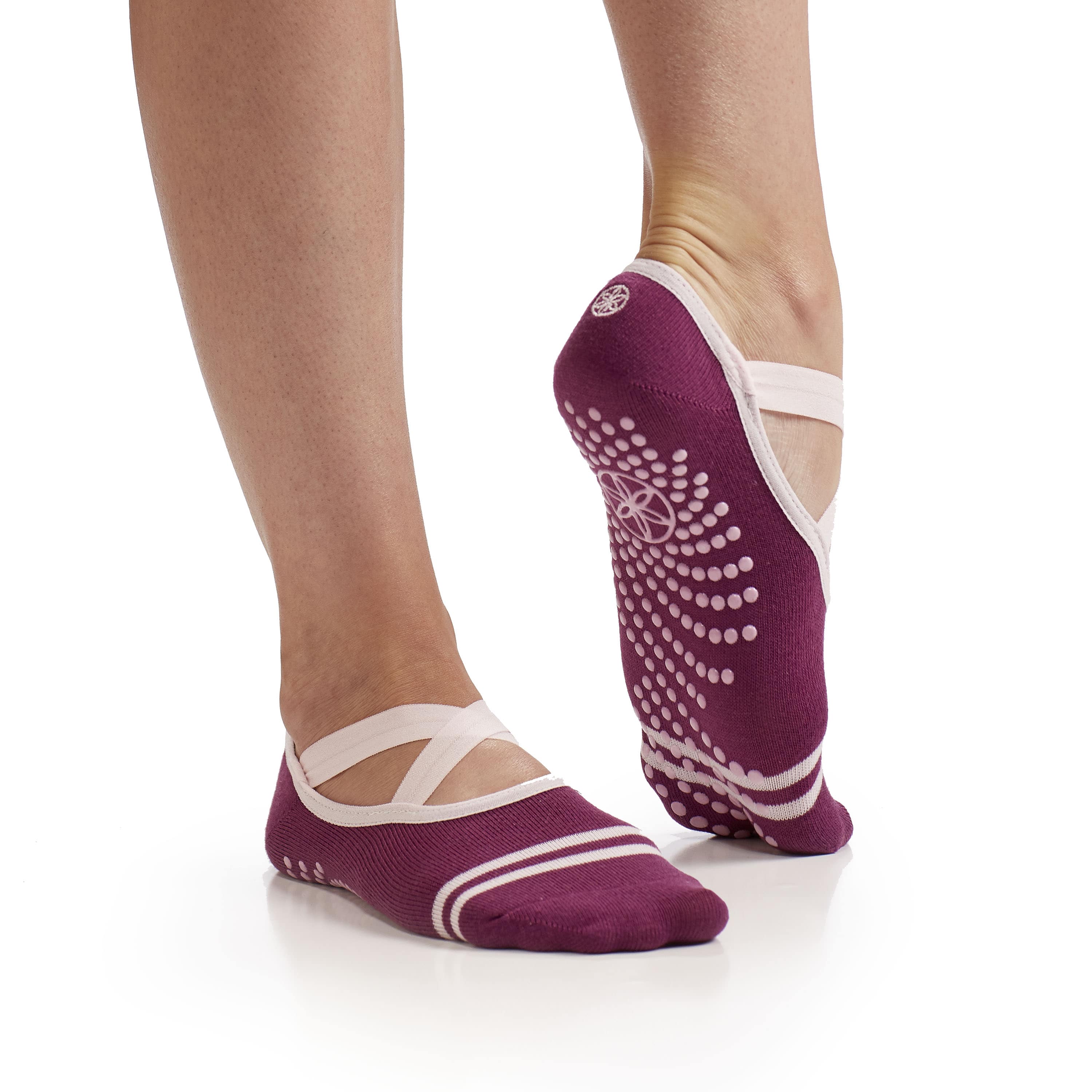 GAIAM SKARPETKI ANTYPOŚLIZGOWE DO JOGI BORDOWE 63637