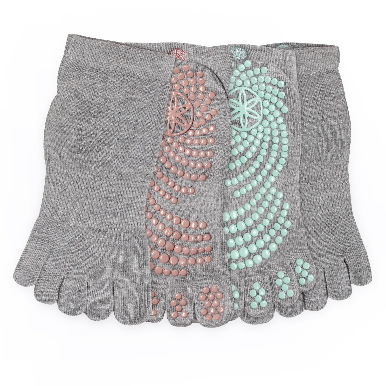 GAIAM SKARPETKI ANTYPOŚLIZGOWE DO JOGI SZARE DWUPAK 63707