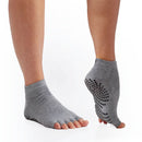 GAIAM ANTI-SLIP YOGA SOCKS GREY TOELESS 2 PACK 63708