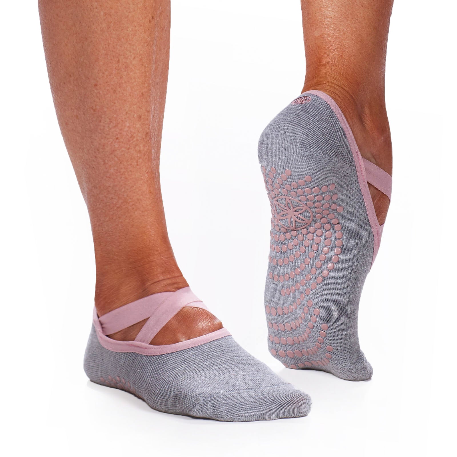 GAIAM SKARPETKI ANTYPOŚLIZGOWE DO JOGI SZARE DWUPAK 63755