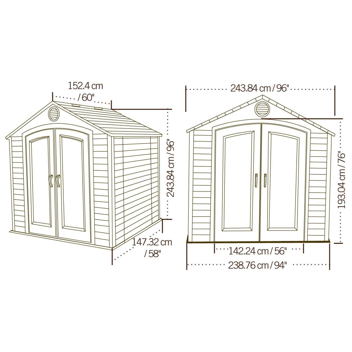 LIFETIME GARDEN SHED 244X152 CM 6418