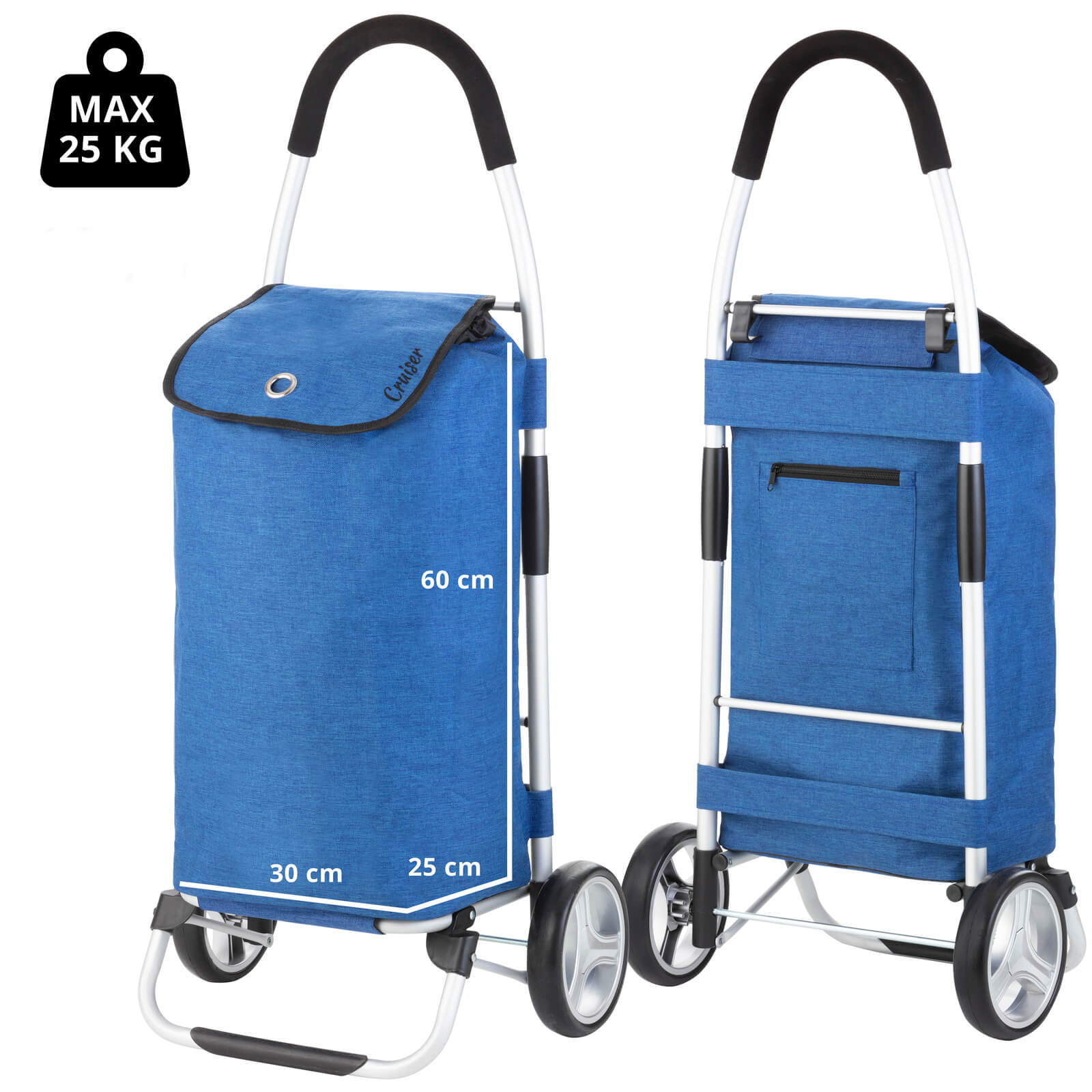 Skládací nákupní vozík Cruiser Classic Blue Premium 650061