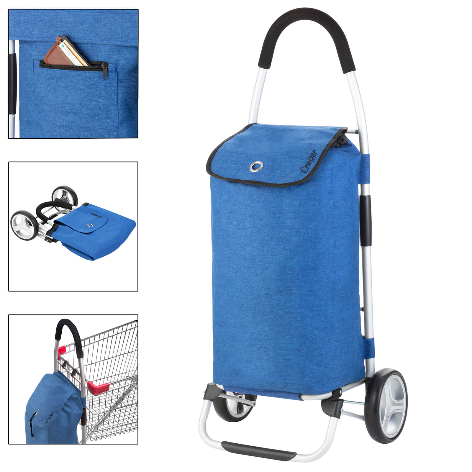Skládací nákupní vozík Cruiser Classic Blue Premium 650061