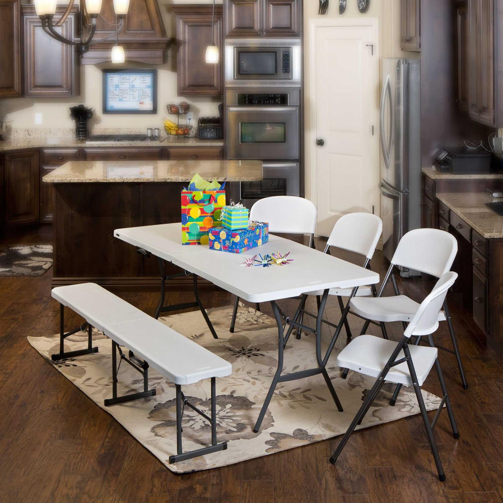 LIFETIME STÓŁ SKŁADANY WPÓŁ 183 CM (BIAŁY GRANIT) 80471