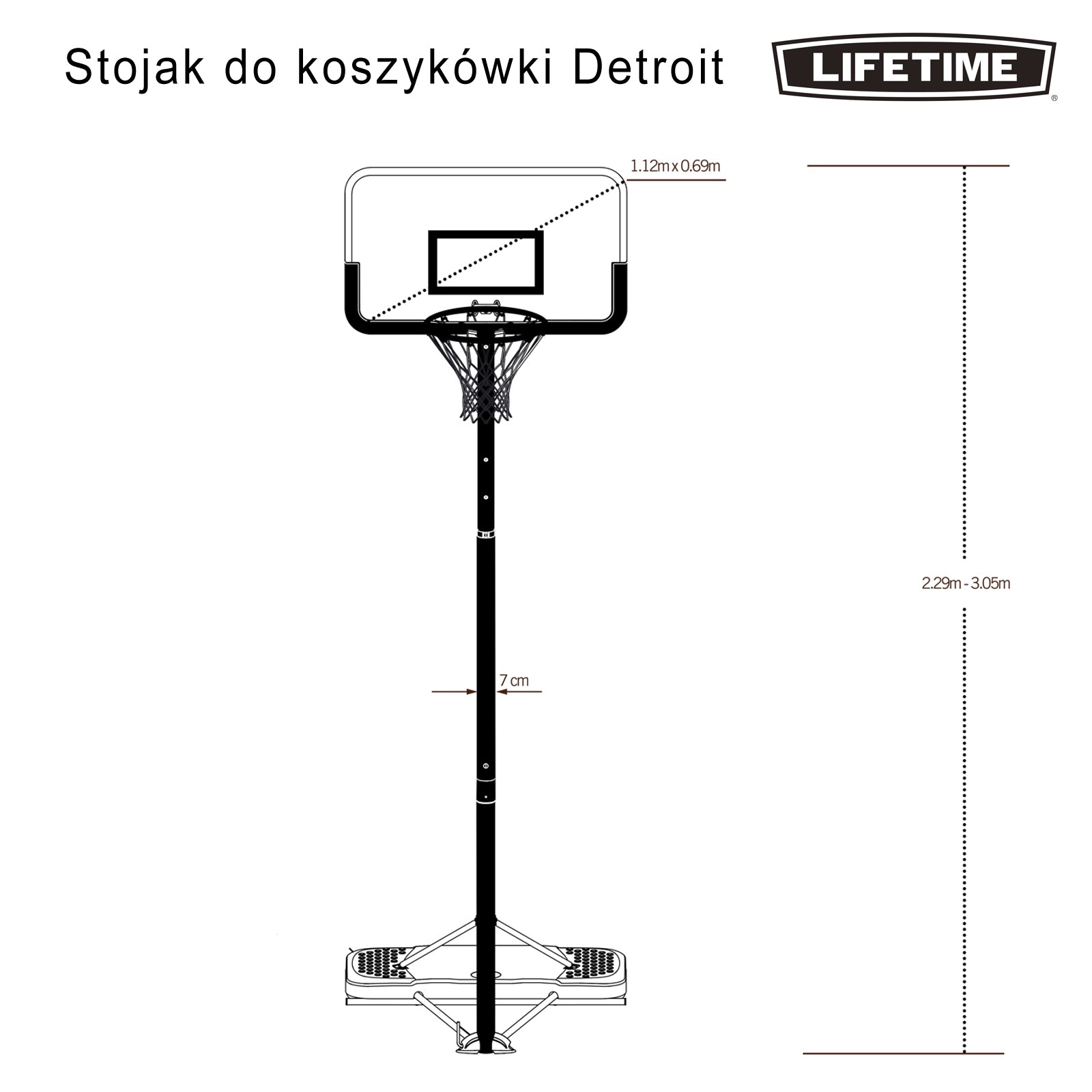 LIFETIME BASKETBALL STAND 44" DETROIT 90632