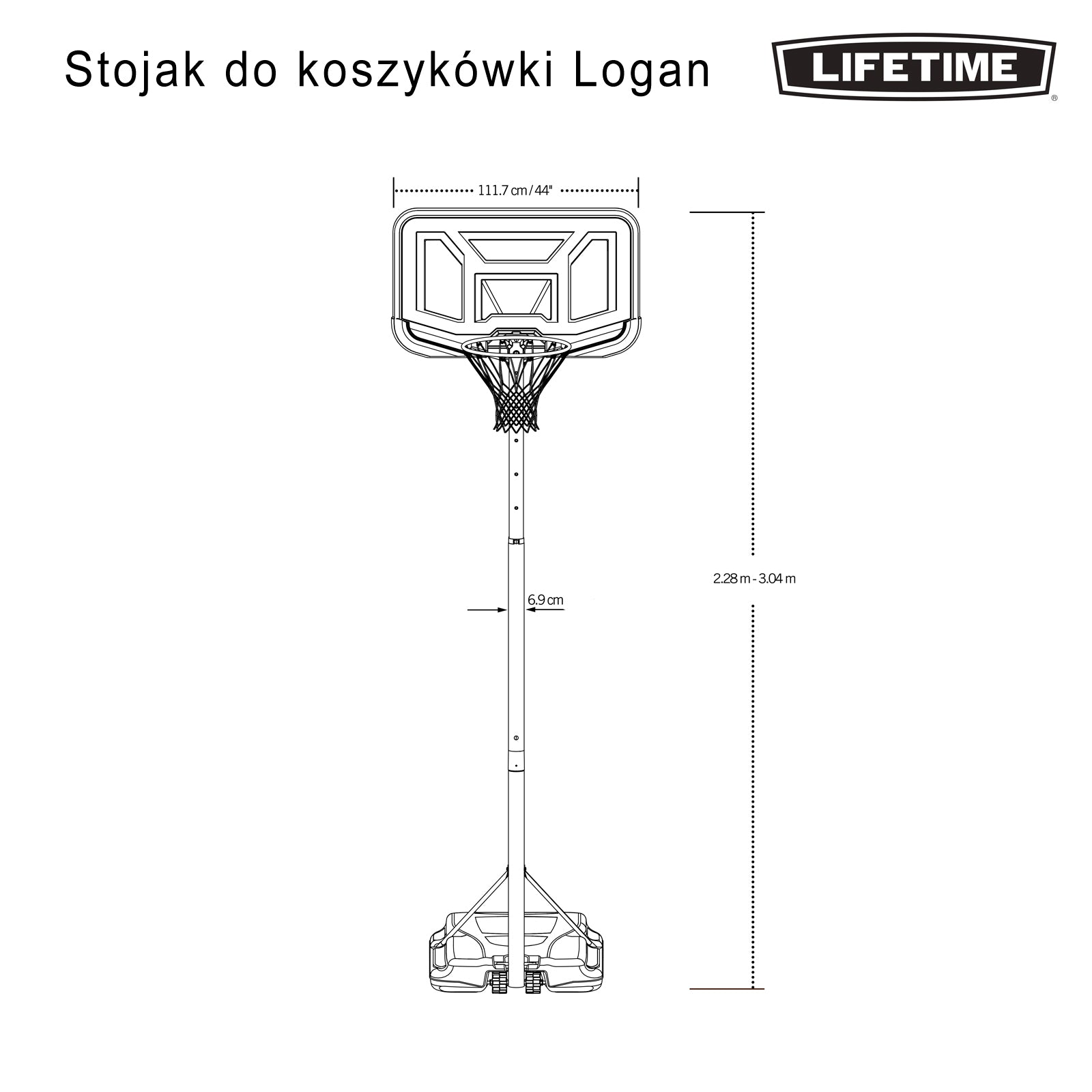 LIFETIME BASKETBALL STAND 44" LOGAN 90819