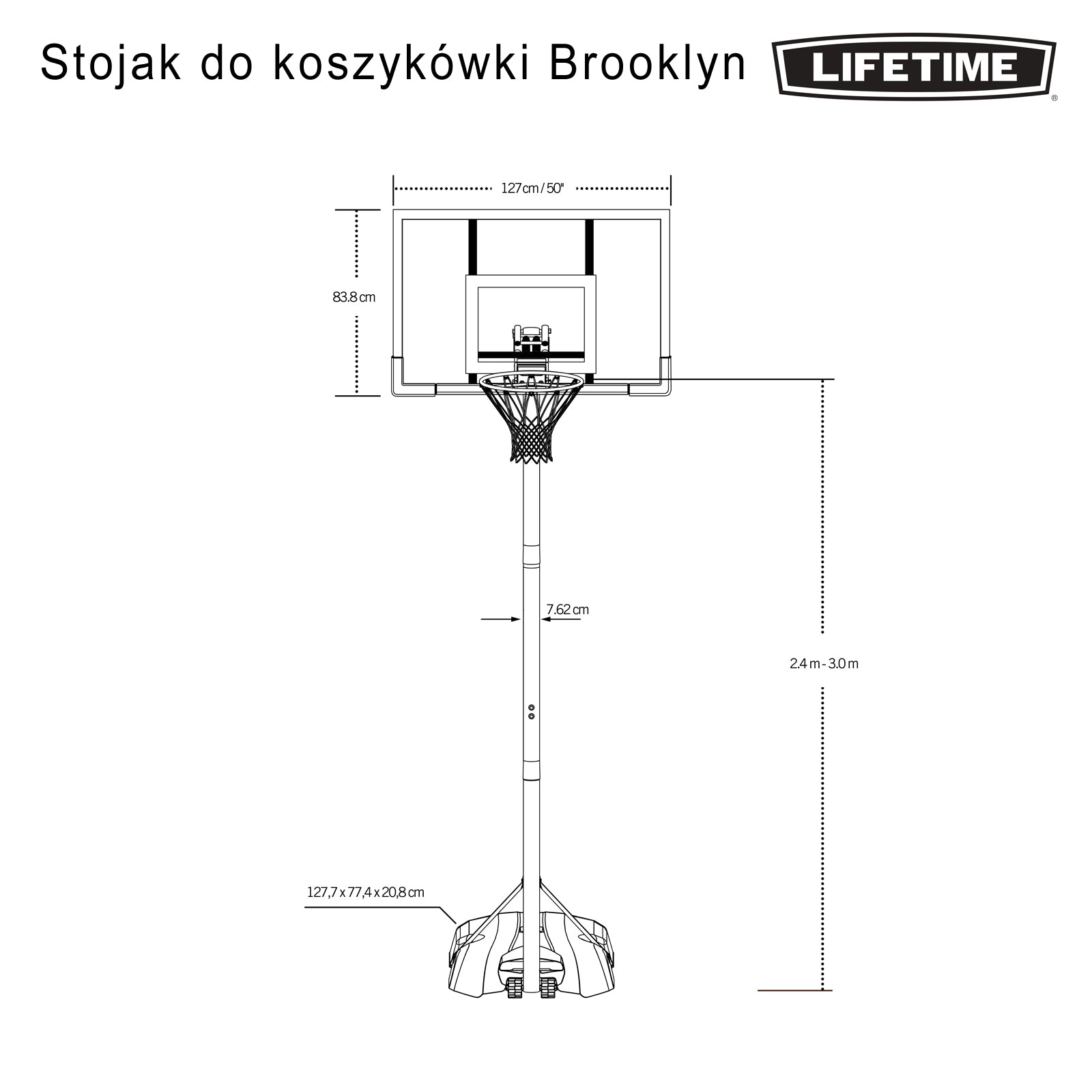 LIFETIME BASKETBALL STAND 50" BROOKLYN 90981