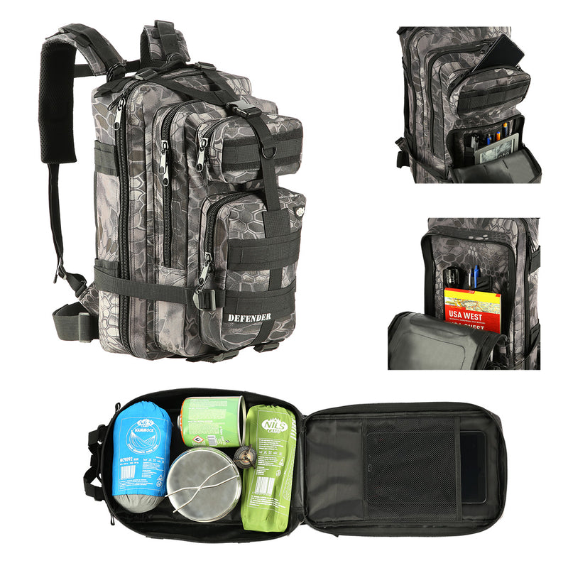 CBT7204 BLACK CAMO DEFENDER BACKPACK NILS CAMP