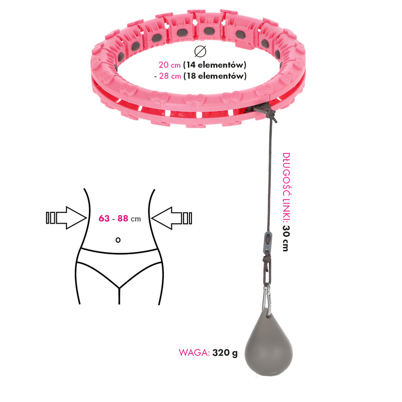 FH03 PINK HULA HOP WITH WEIGHT AND COUNTER STOCK