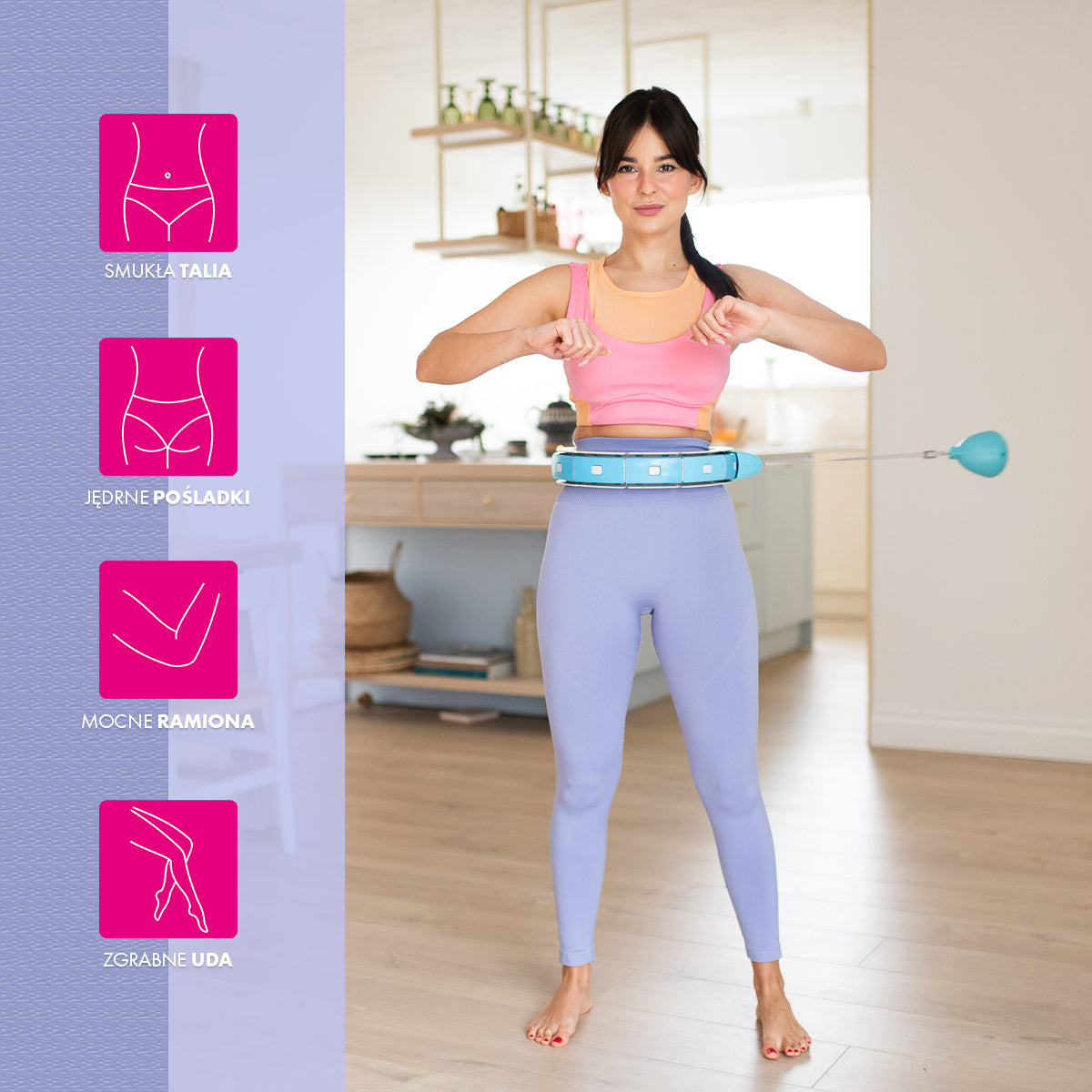 FH06 Blue Hula Hop z obciążnikiem i licznikiem