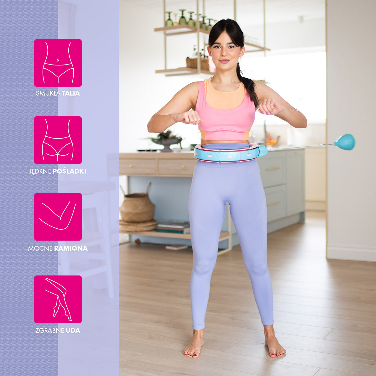 FH06 Blue/Pink Hula Hop z obciążnikiem i licznikiem