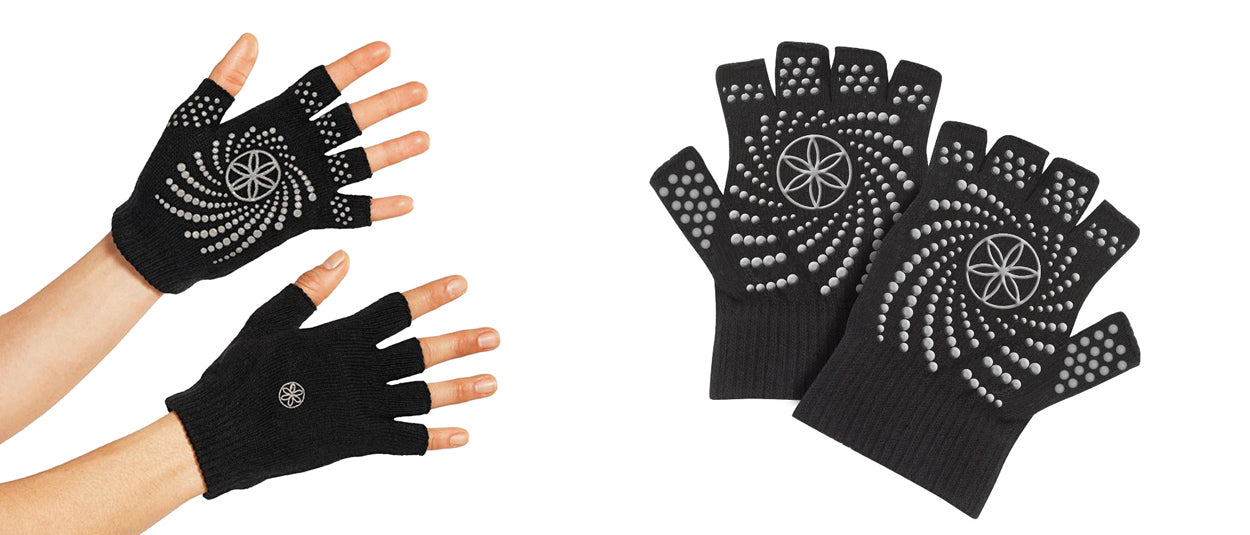 GAIAM RĘKAWICZKI ANTYPOŚLIZGOWE BEZ PALCÓW CZARNY/SZARY 54029