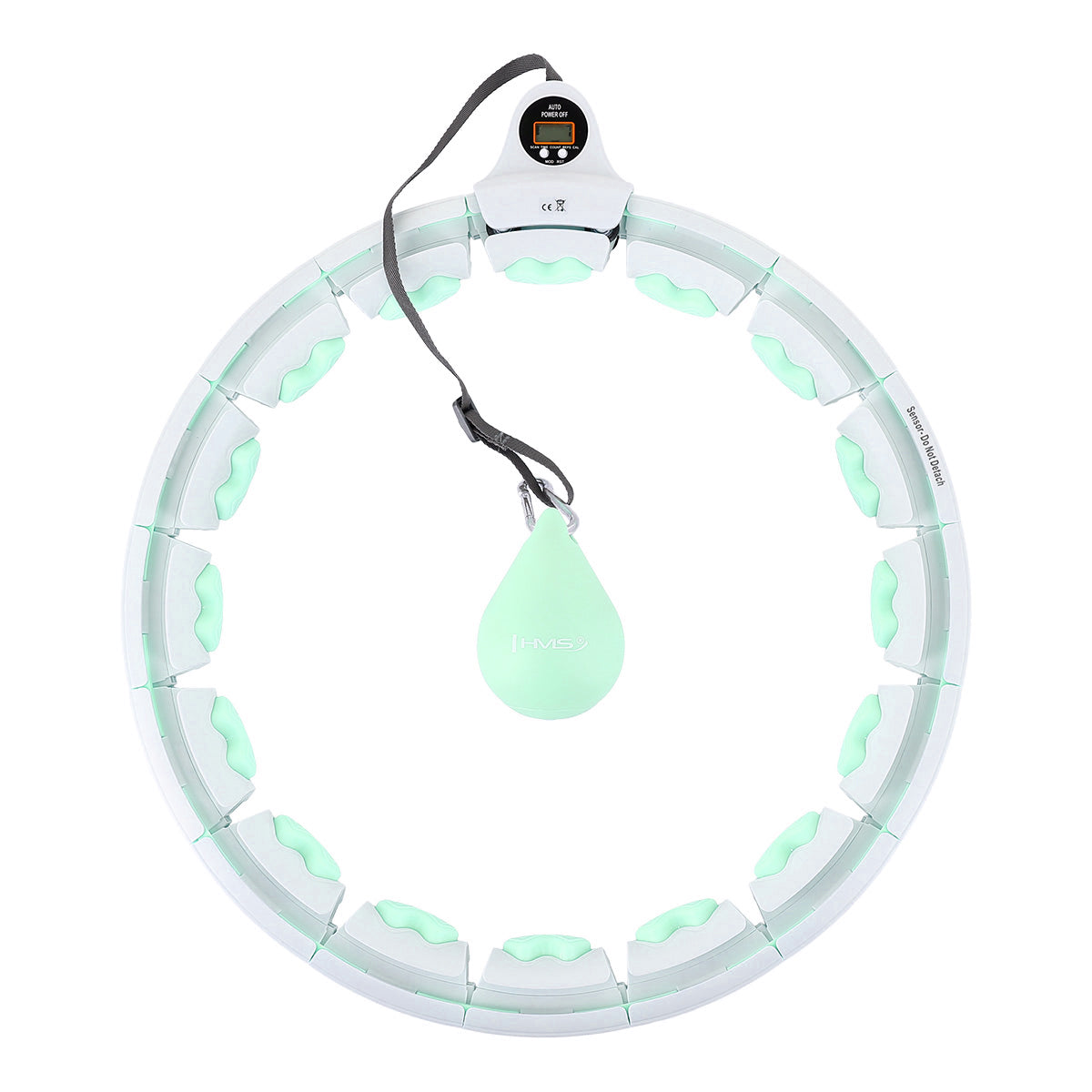 HMS HHW06 GREEN Hula Hop z wypustkami i obciążnikiem + Licznik