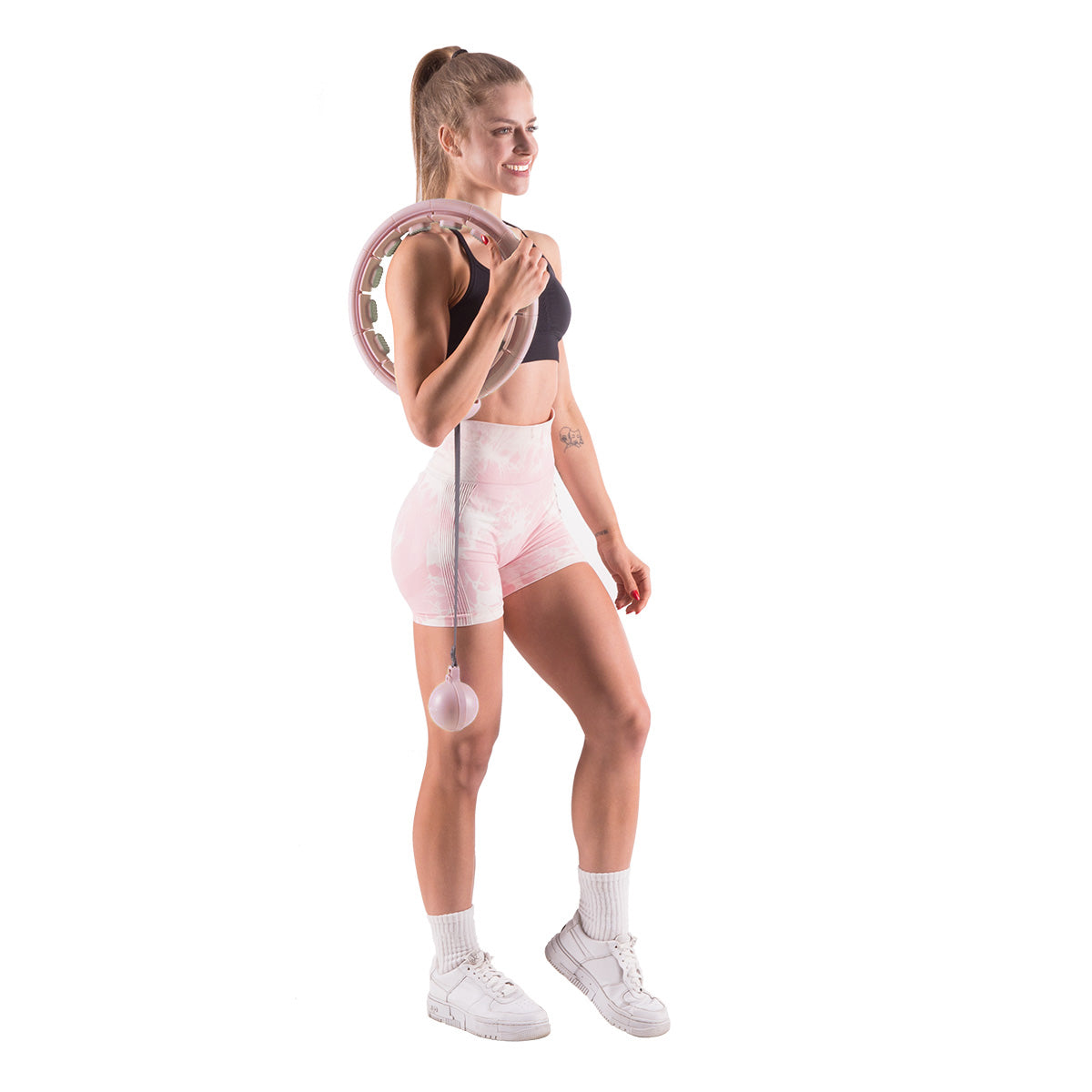 HMS HHW09 Pink Hula Hop z wypustkami i obciążnikiem + licznik