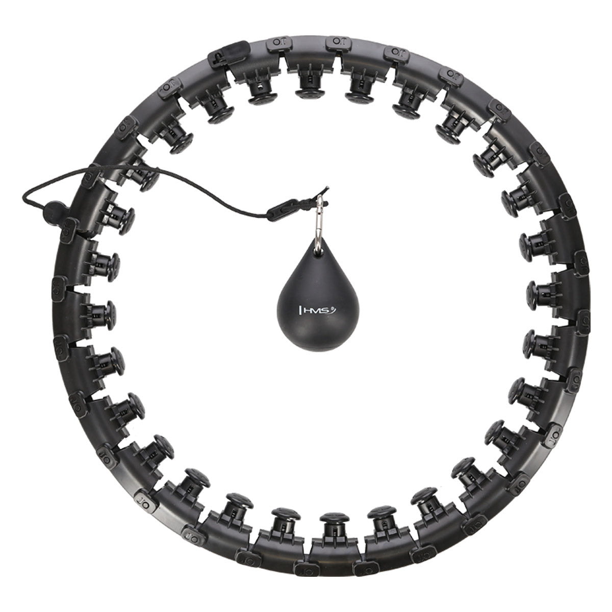HMS HHW12 PLUS SIZE BLACK Hula hop z wypustkami i obciążnikiem