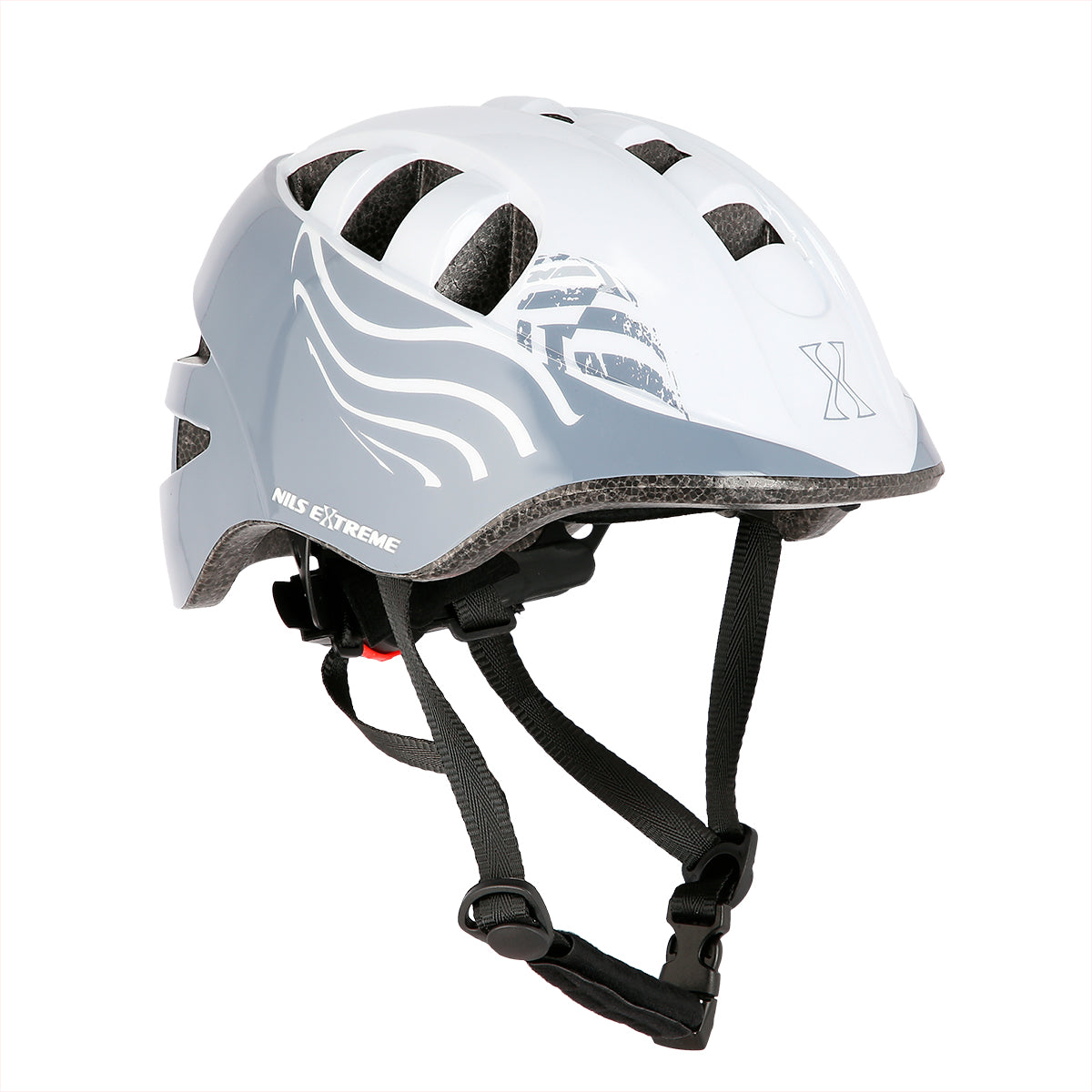 DĚTSKÁ PŘILBA NILS EXTREME, ŠEDÁ, VELIKOST XS (47-56 CM)