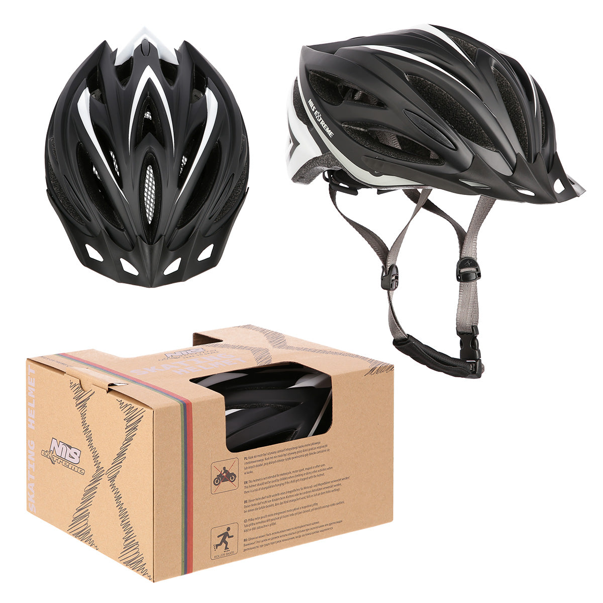 MTW202 ČERNOBÍLÁ VELIKOST L (59-65 CM) NILS EXTREME HELMET