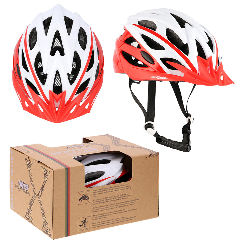 MTW210 WHITE-RED SIZE M (53-60CM) NILS EXTREME HELMET