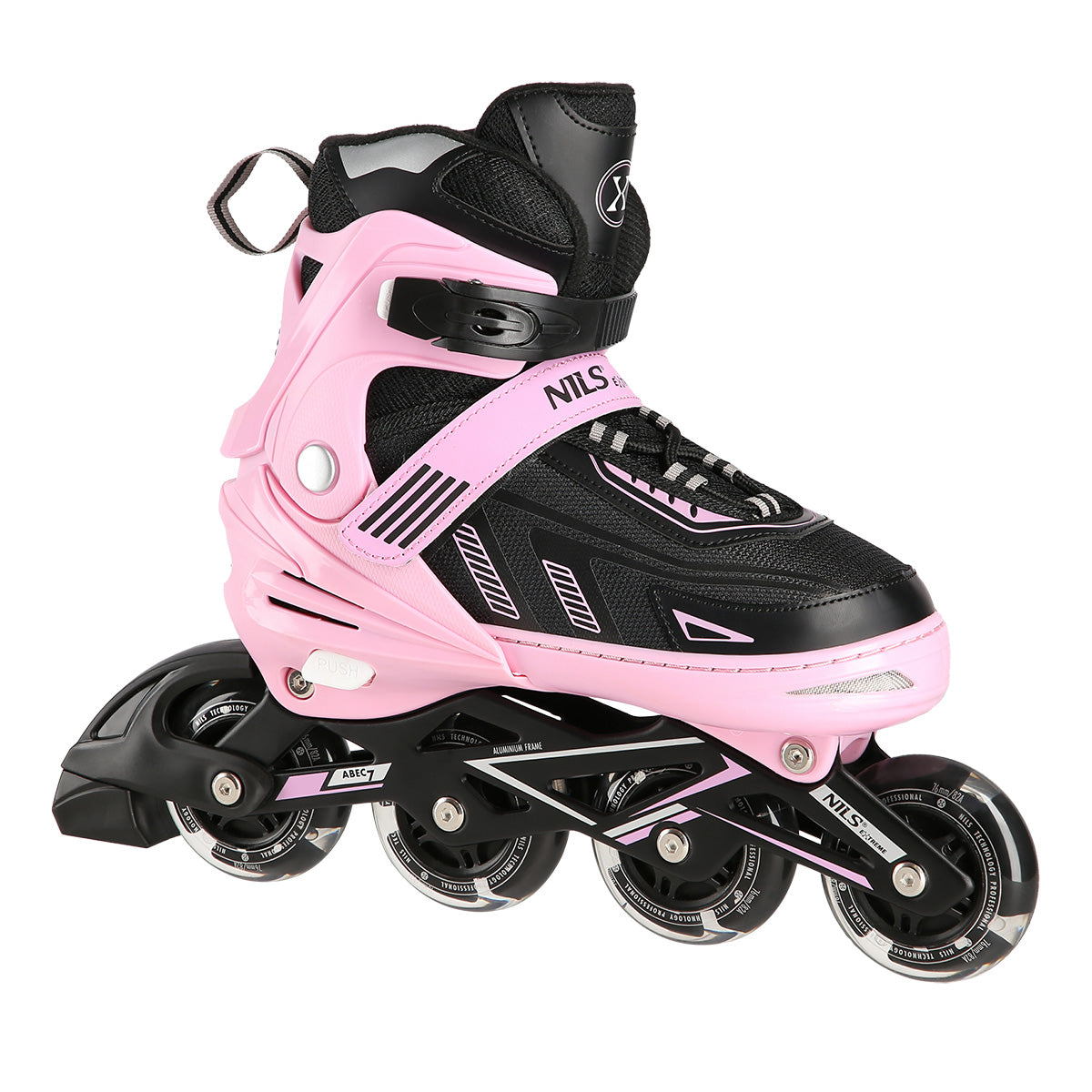 NA11230A RŮŽOVÉ LED VELIKOST M (35-38) INLINE BRUSLÍ NILS EXTREME