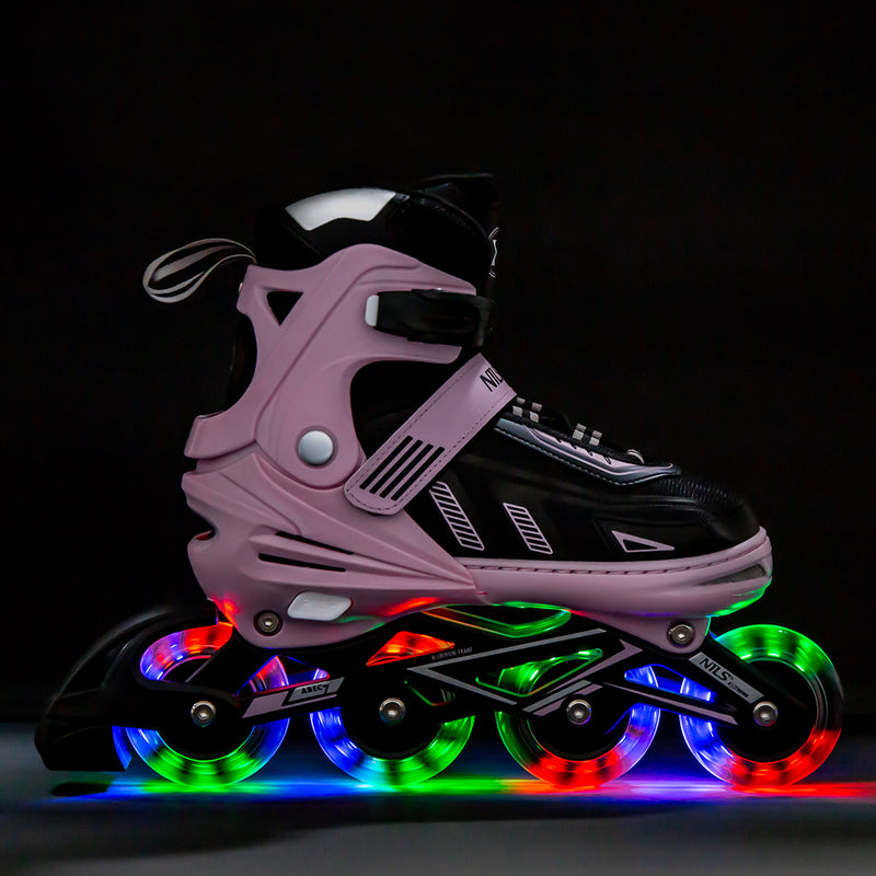 NA11230A PINK LED SIZE M(35-38) NILS EXTREME INLINE SKATES