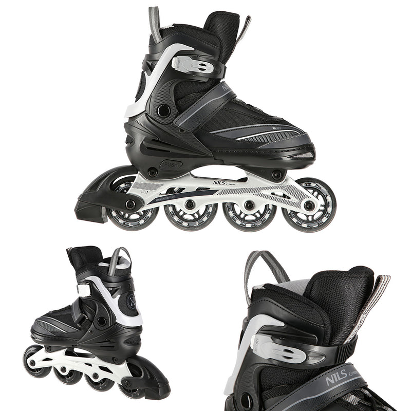 NA1123A BLACK-GREY SIZE M(35-38) NILS EXTREME INLINE SKATES