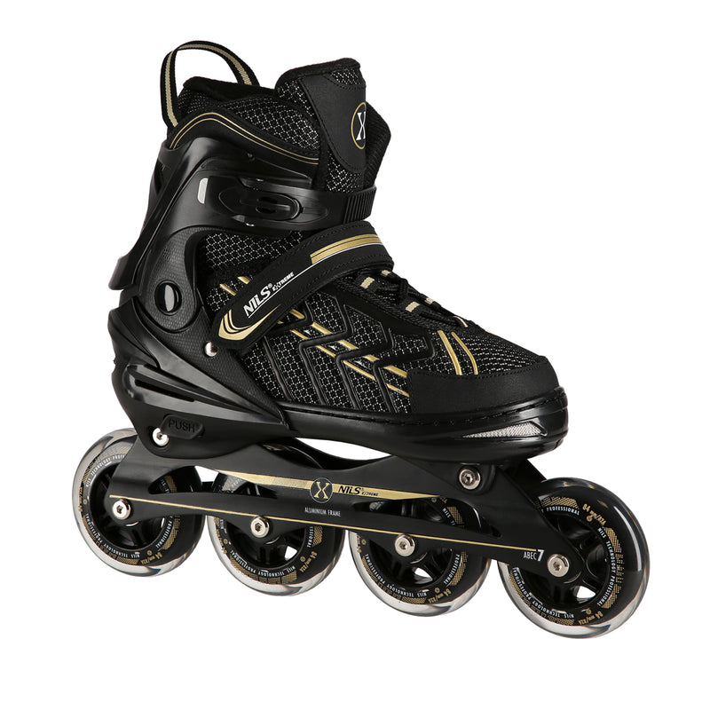 NA1128 BLACK-GOLD SIZE L(39-42) NILS EXTREME INLINE SKATES