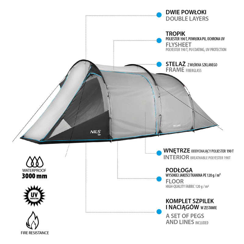 NC6023 GREY SKYLAND NILS CAMP TENT