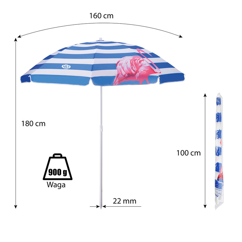 NC7811 BEACH UMBRELLA 180 CM NILS CAMP