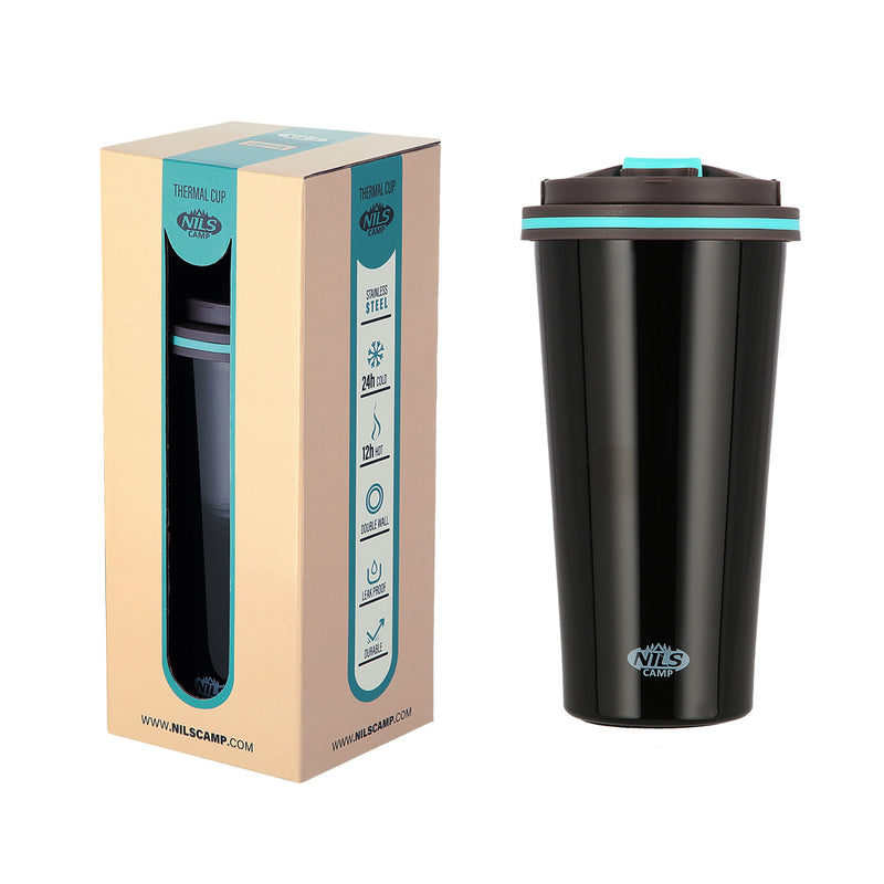 NCB18 BLACK THERMAL MUG NILS CAMP