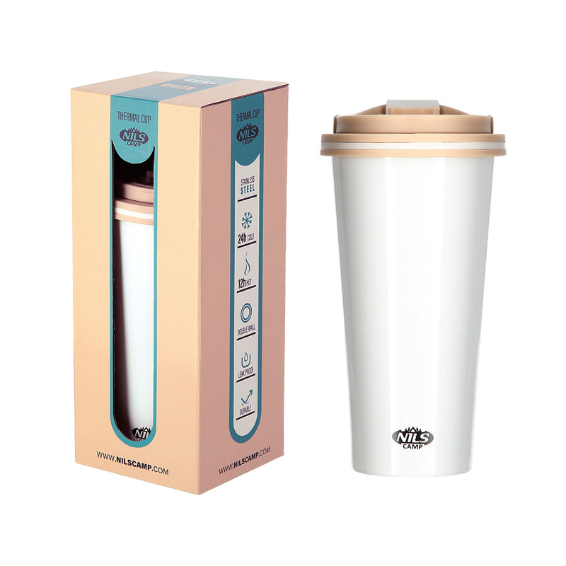 NCB18 WHITE THERMAL MUG NILS CAMP