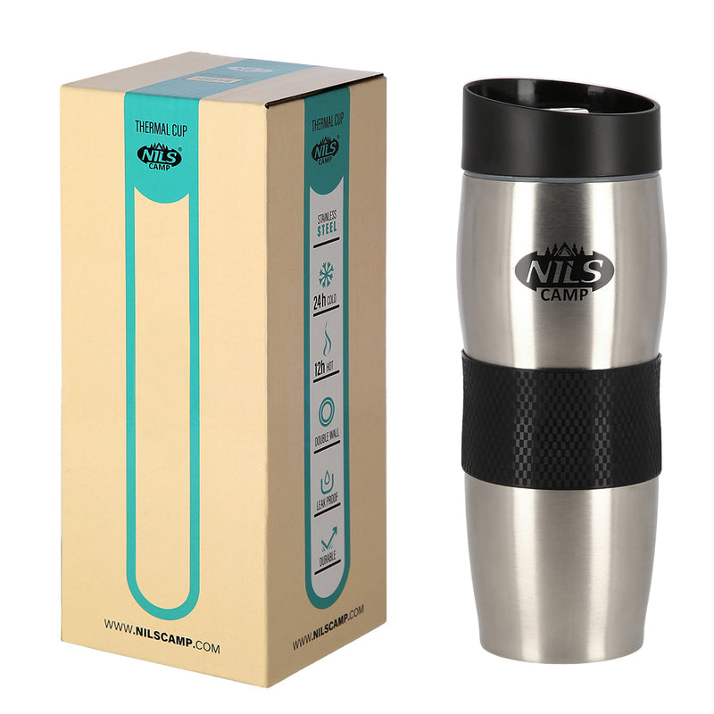 NCC05 BLACK AND SILVER THERMAL MUG NILS CAMP