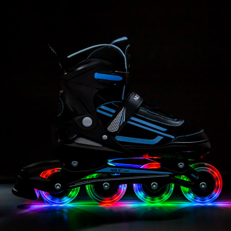 NJ19803A LED BLUE SIZE L(39-42) NILS EXTREME INLINE SKATES