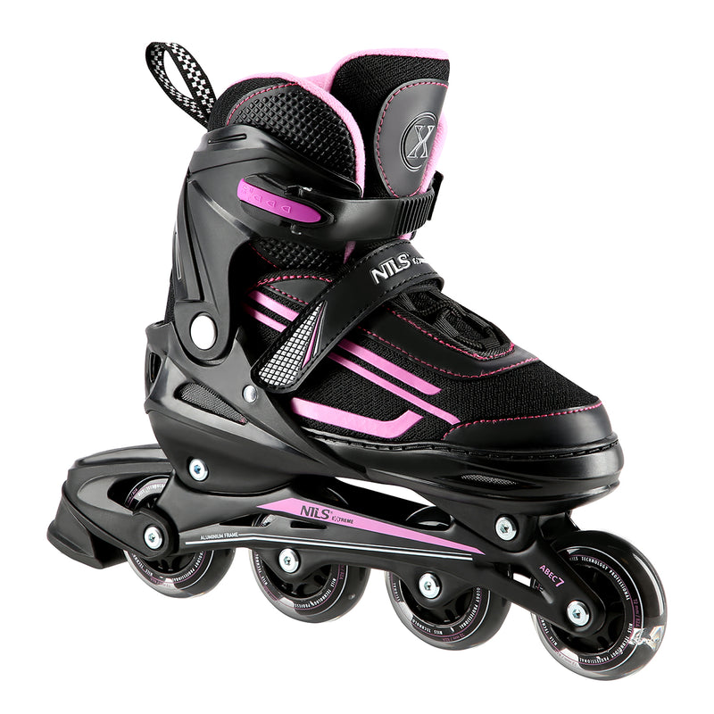 NJ19803A LED PINK SIZE L(39-42) NILS EXTREME INLINE SKATES